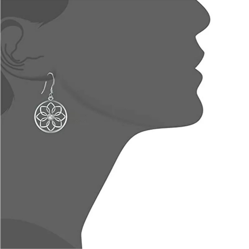 Fashion Jewelry Silver Drop Earrings Women Cubic Zirconia Gifts - Picture 2 of 2